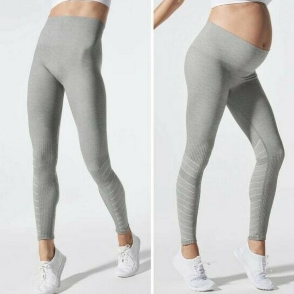 Blanqi Sport Support Hipster Contour‎ Leggings Maternity Postpartum Gray Medium